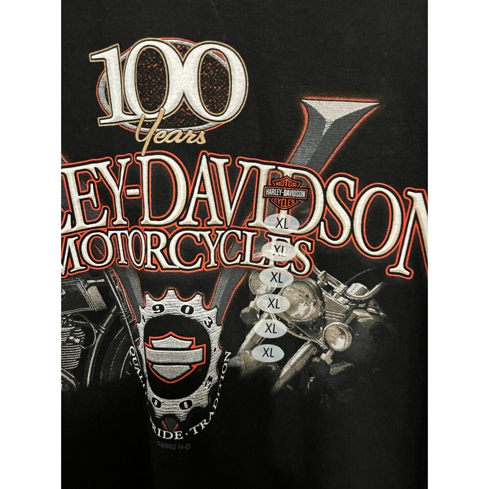 Harley Davidson Heritage Black LS T-Shirt Made in USA Hal's HD New Berlin, WI - Picture 3 of 7